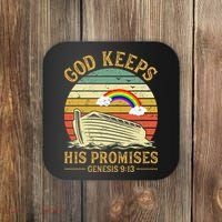 God Keeps His Promises Rainbow Noah Ark Jesus Christian Coaster thumb 0