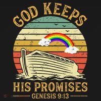 God Keeps His Promises Rainbow Noah Ark Jesus Christian Women's Hoodie thumb 2