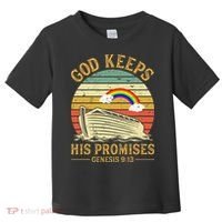 God Keeps His Promises Rainbow Noah Ark Jesus Christian Toddler T-Shirt thumb 0