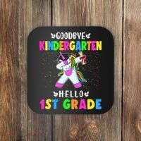 Goodbye Kindergarten Hello First Grade Unicorn Girl Coaster thumb 0