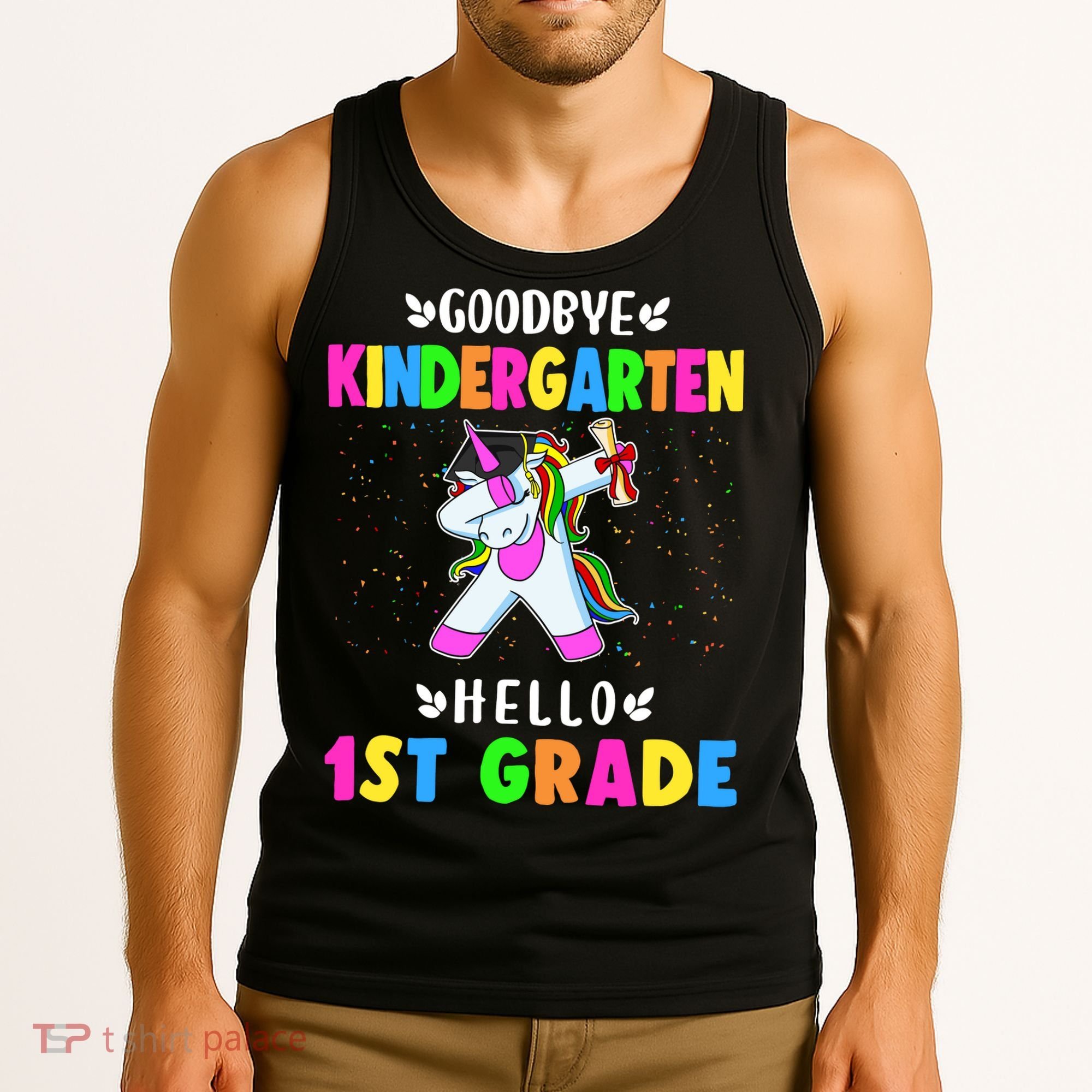 Goodbye Kindergarten Hello First Grade Unicorn Girl Tank Top