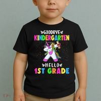 Goodbye Kindergarten Hello First Grade Unicorn Girl Toddler T-Shirt thumb 2