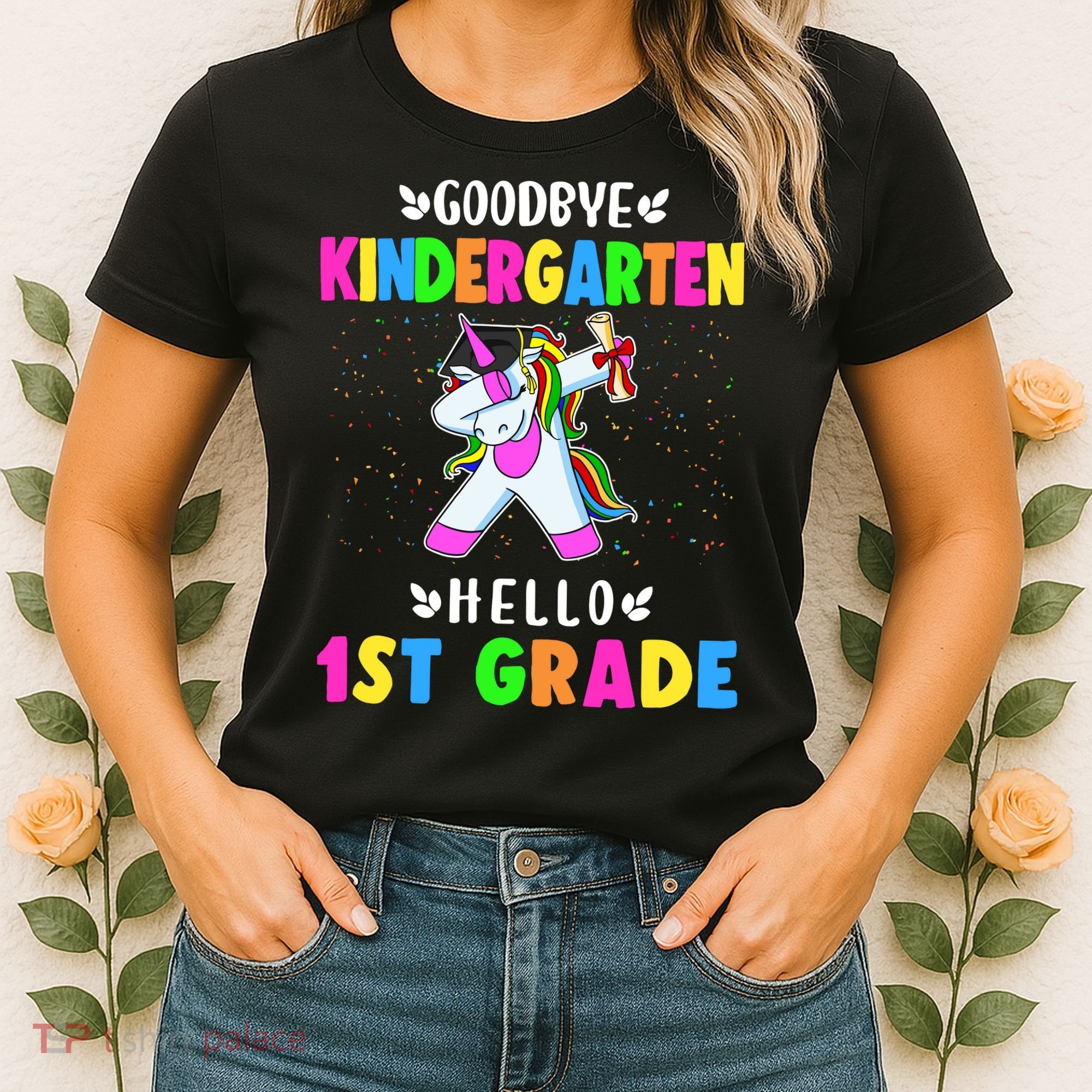 Goodbye Kindergarten Hello First Grade Unicorn Girl Women's T-Shirt