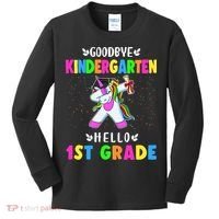 Goodbye Kindergarten Hello First Grade Unicorn Girl Kids Long Sleeve Shirt thumb 0