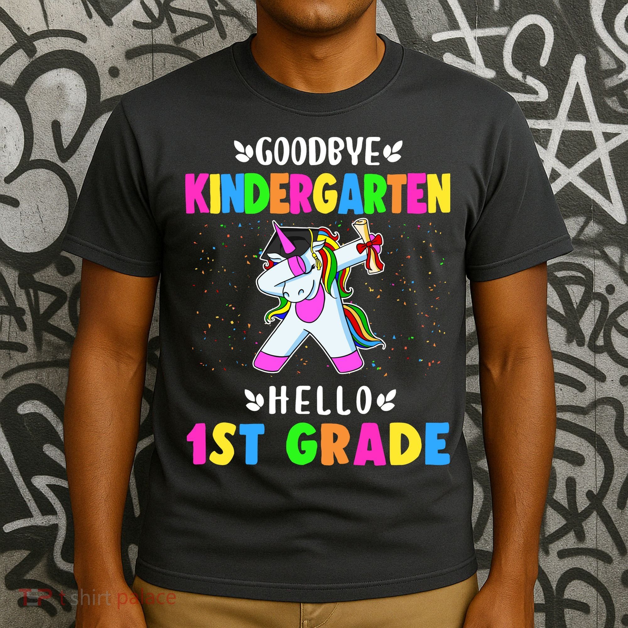 Goodbye Kindergarten Hello First Grade Unicorn Girl T-Shirt