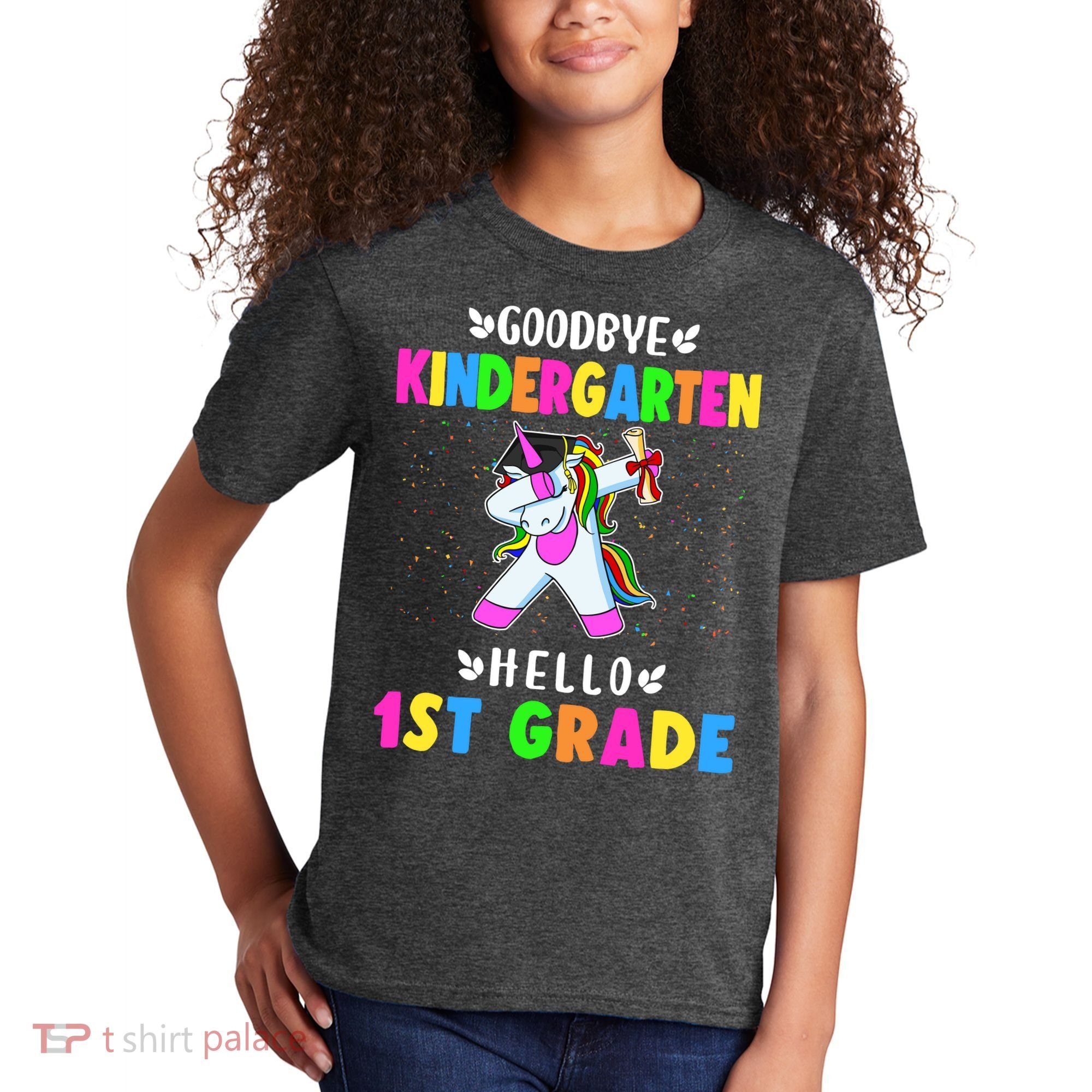 Goodbye Kindergarten Hello First Grade Unicorn Girl Kids T-Shirt