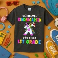 Goodbye Kindergarten Hello First Grade Unicorn Girl Kids T-Shirt thumb 3