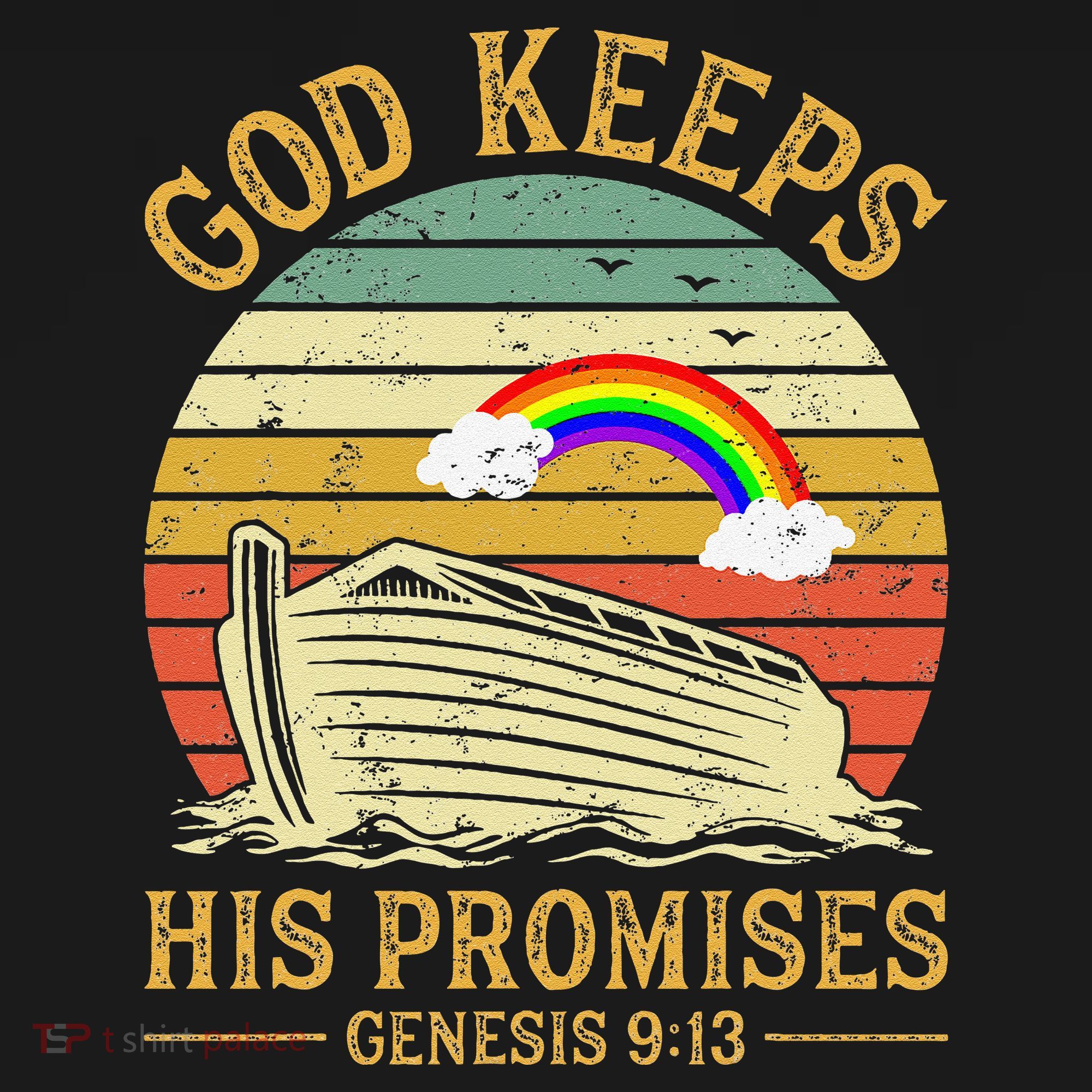 God Keeps His Promises Rainbow Noah Ark Jesus Christian Women's Hoodie