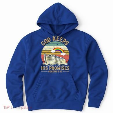 God Keeps His Promises Rainbow Noah Ark Jesus Christian Hoodie
