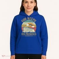 God Keeps His Promises Rainbow Noah Ark Jesus Christian Hoodie thumb 5