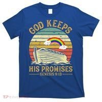 God Keeps His Promises Rainbow Noah Ark Jesus Christian T-Shirt thumb 0