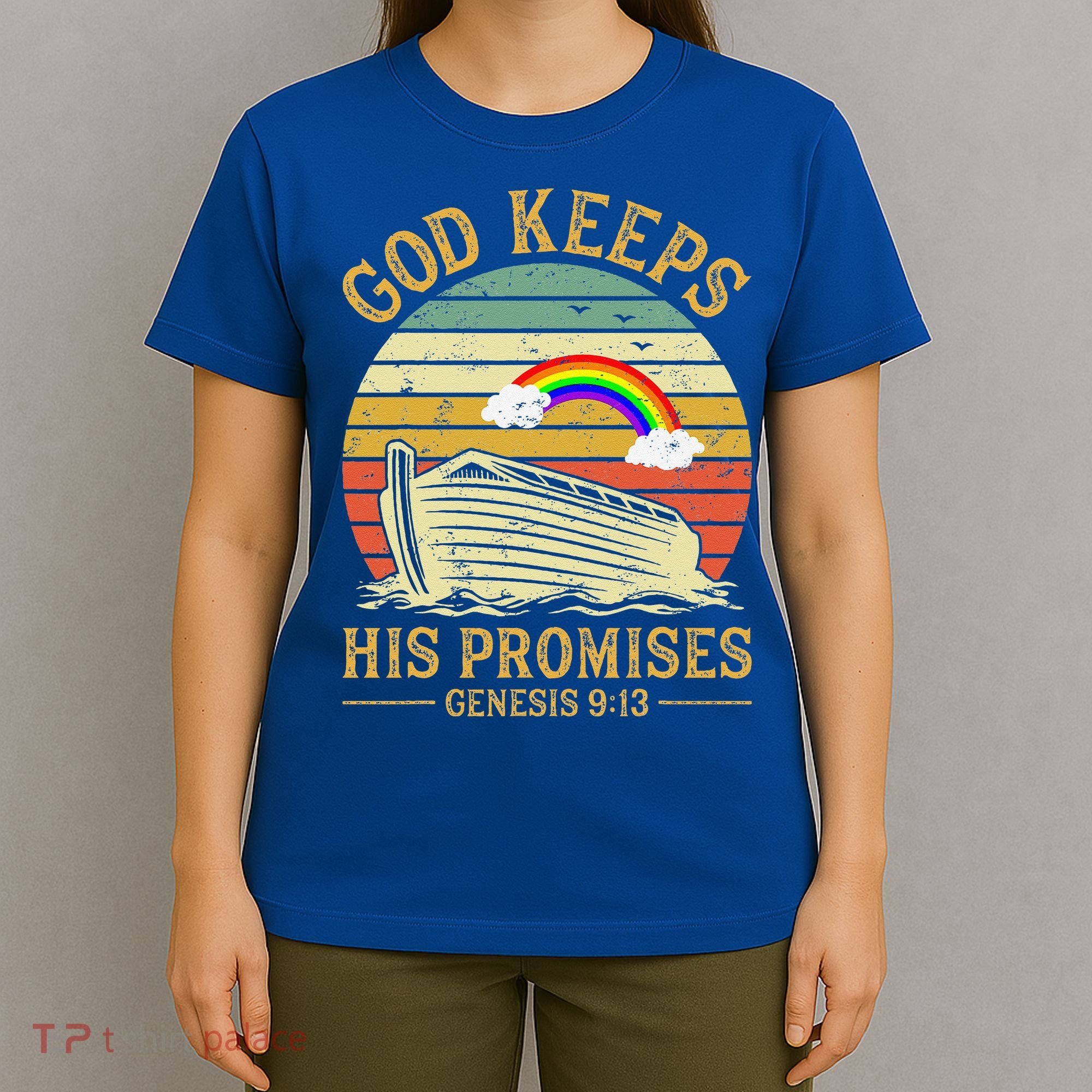 God Keeps His Promises Rainbow Noah Ark Jesus Christian T-Shirt