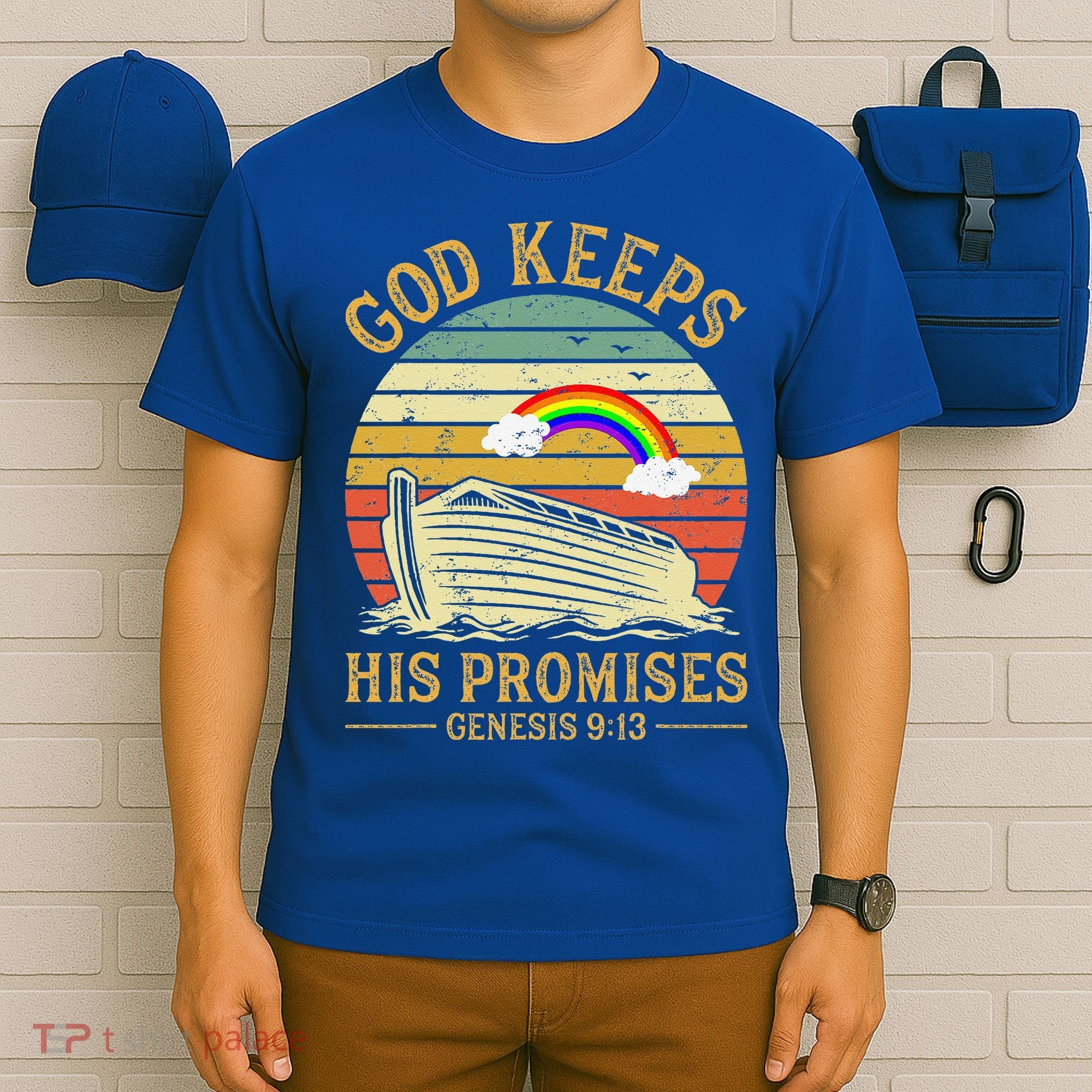 God Keeps His Promises Rainbow Noah Ark Jesus Christian T-Shirt