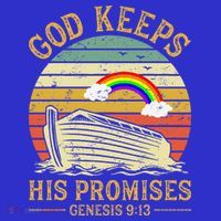 God Keeps His Promises Rainbow Noah Ark Jesus Christian T-Shirt thumb 7