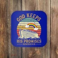 God Keeps His Promises Rainbow Noah Ark Jesus Christian Coaster thumb 0