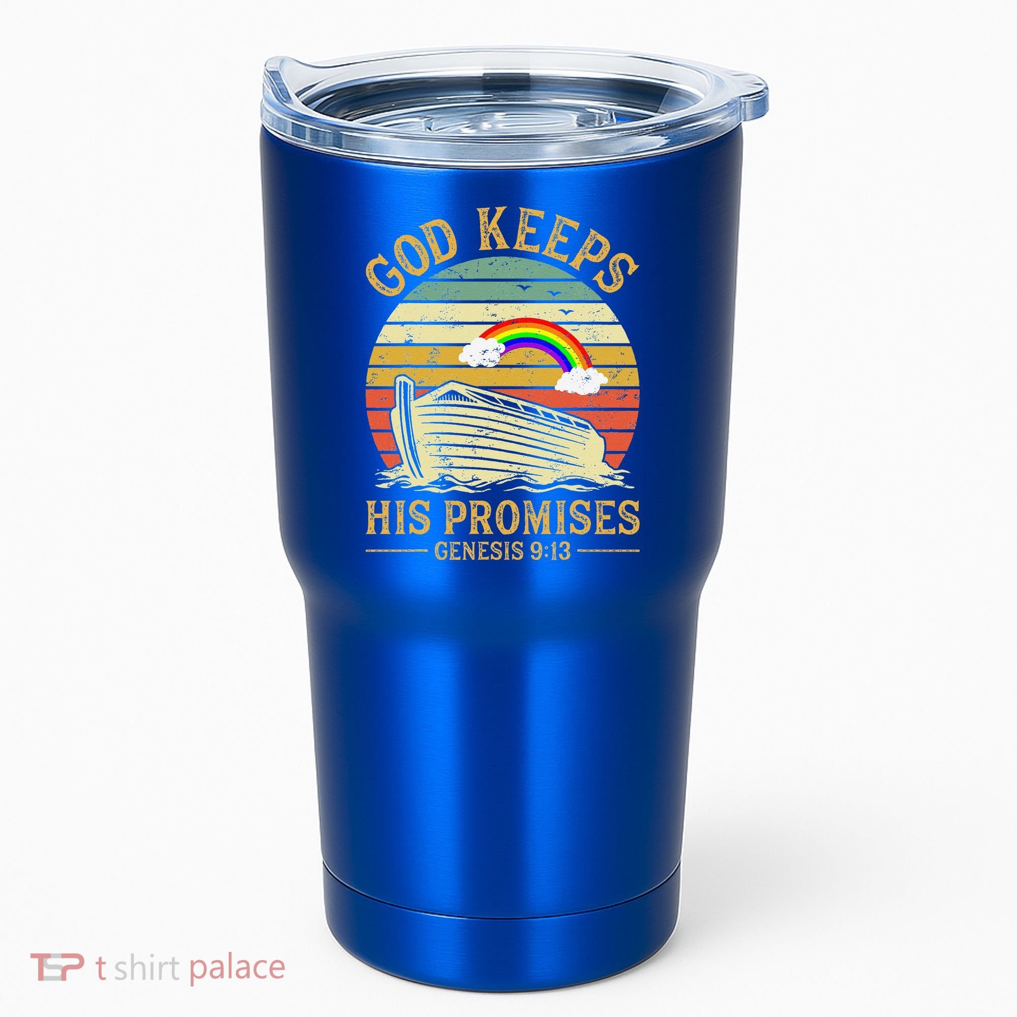 God Keeps His Promises Rainbow Noah Ark Jesus Christian Tumbler