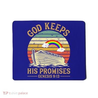 God Keeps His Promises Rainbow Noah Ark Jesus Christian Mousepad