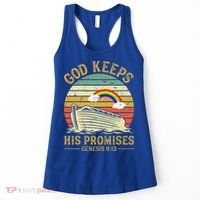 God Keeps His Promises Rainbow Noah Ark Jesus Christian Women's Tank Top thumb 0
