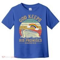 God Keeps His Promises Rainbow Noah Ark Jesus Christian Toddler T-Shirt thumb 0
