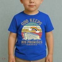 God Keeps His Promises Rainbow Noah Ark Jesus Christian Toddler T-Shirt thumb 2