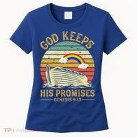 God Keeps His Promises Rainbow Noah Ark Jesus Christian Women's T-Shirt thumb 0
