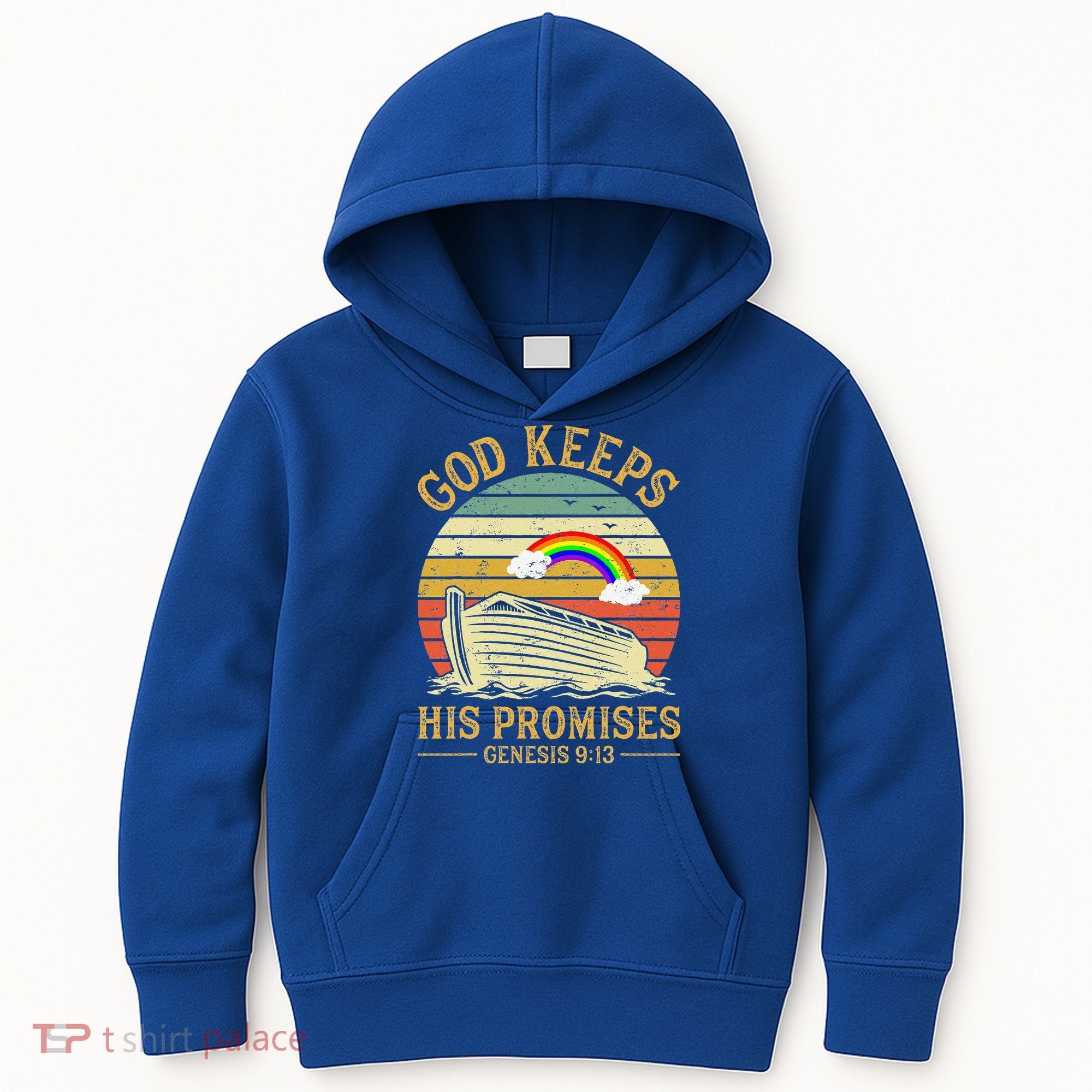 God Keeps His Promises Rainbow Noah Ark Jesus Christian Kids Hoodie