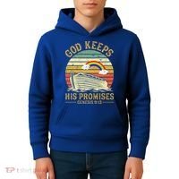 God Keeps His Promises Rainbow Noah Ark Jesus Christian Kids Hoodie thumb 4