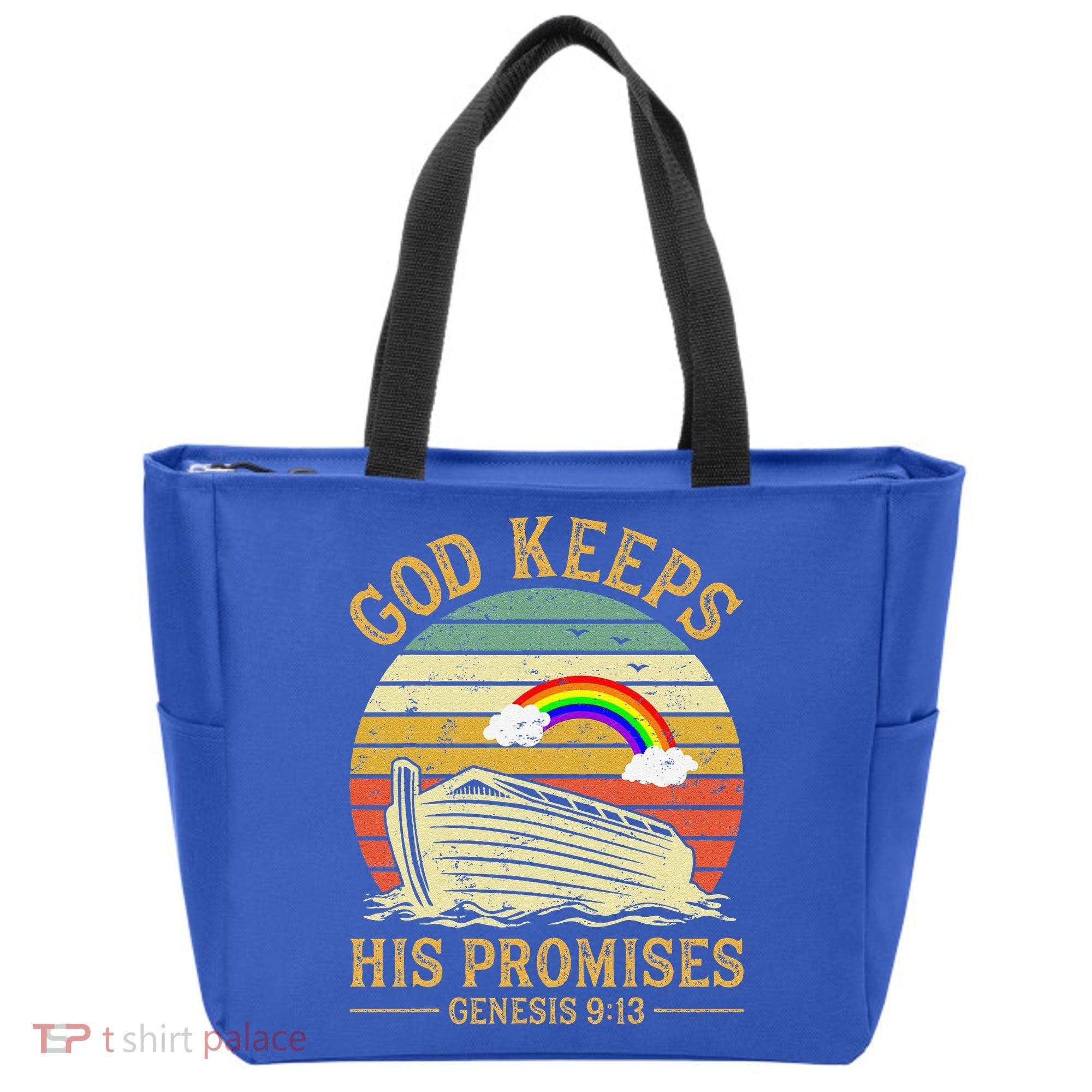 God Keeps His Promises Rainbow Noah Ark Jesus Christian Tote Bag