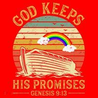 God Keeps His Promises Rainbow Noah Ark Jesus Christian Santa Hat thumb 1