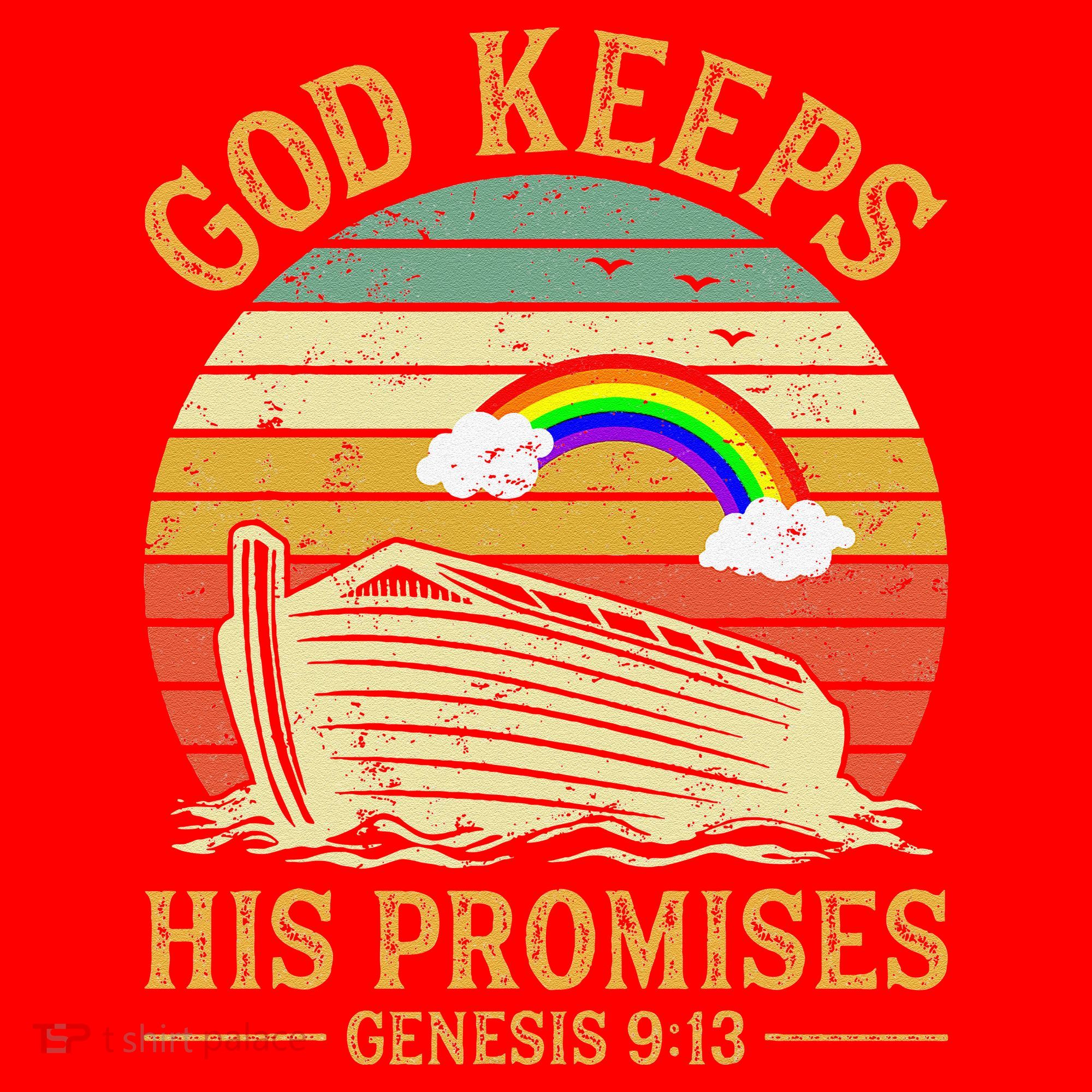 God Keeps His Promises Rainbow Noah Ark Jesus Christian Santa Hat