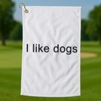 I Like Dogs Golf Towel thumb 1