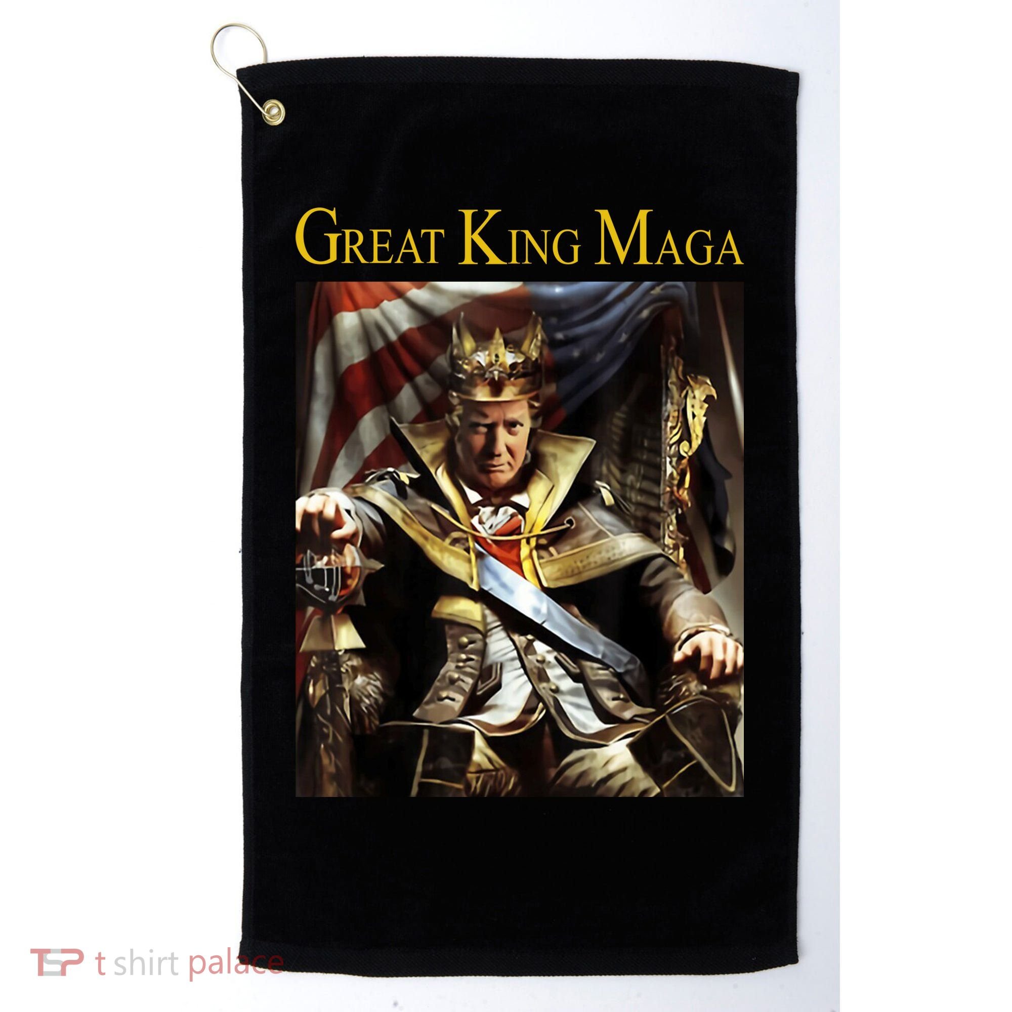 Great King Maga Donald Trump Throne Golf Towel