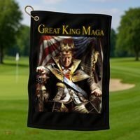 Great King Maga Donald Trump Throne Golf Towel thumb 1