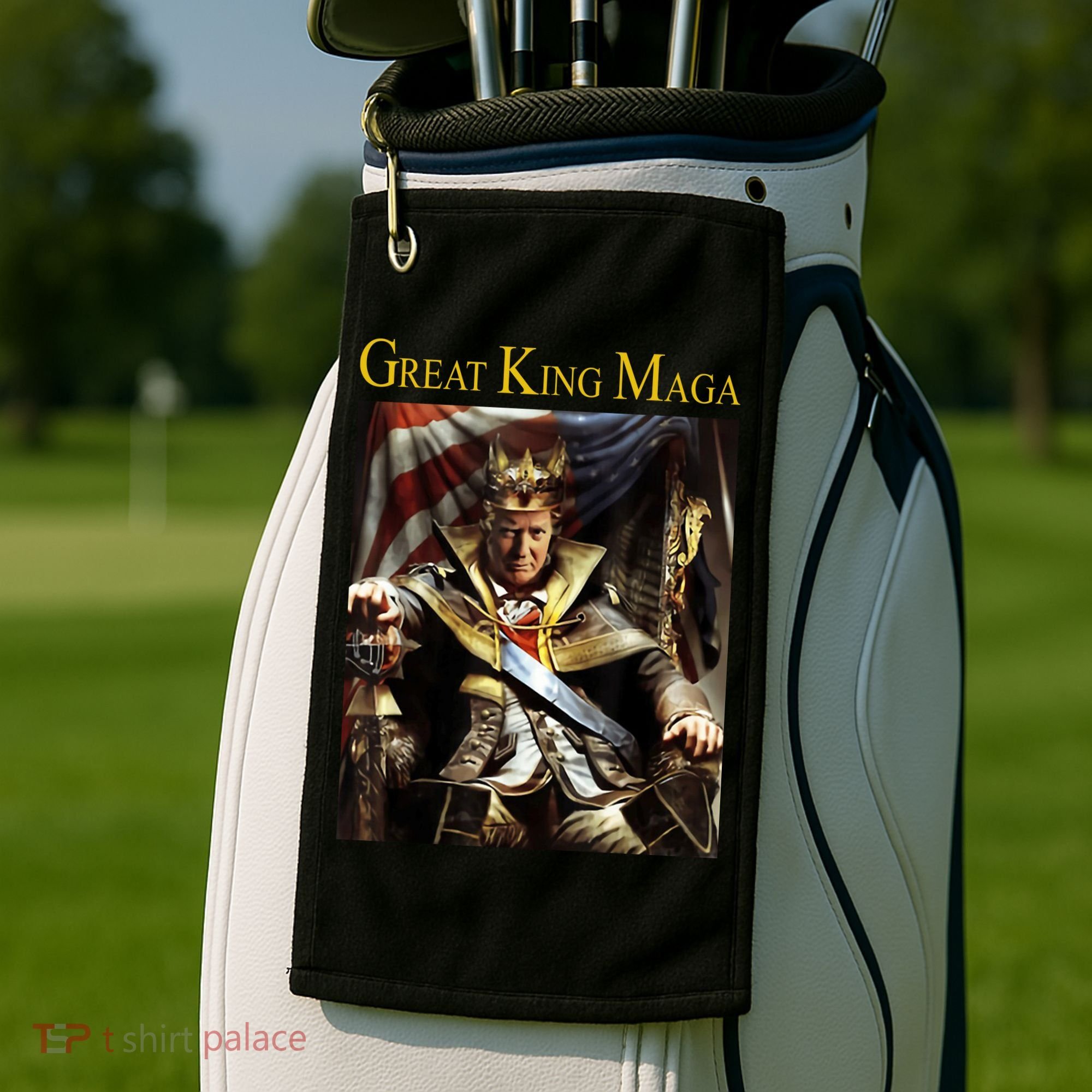 Great King Maga Donald Trump Throne Golf Towel