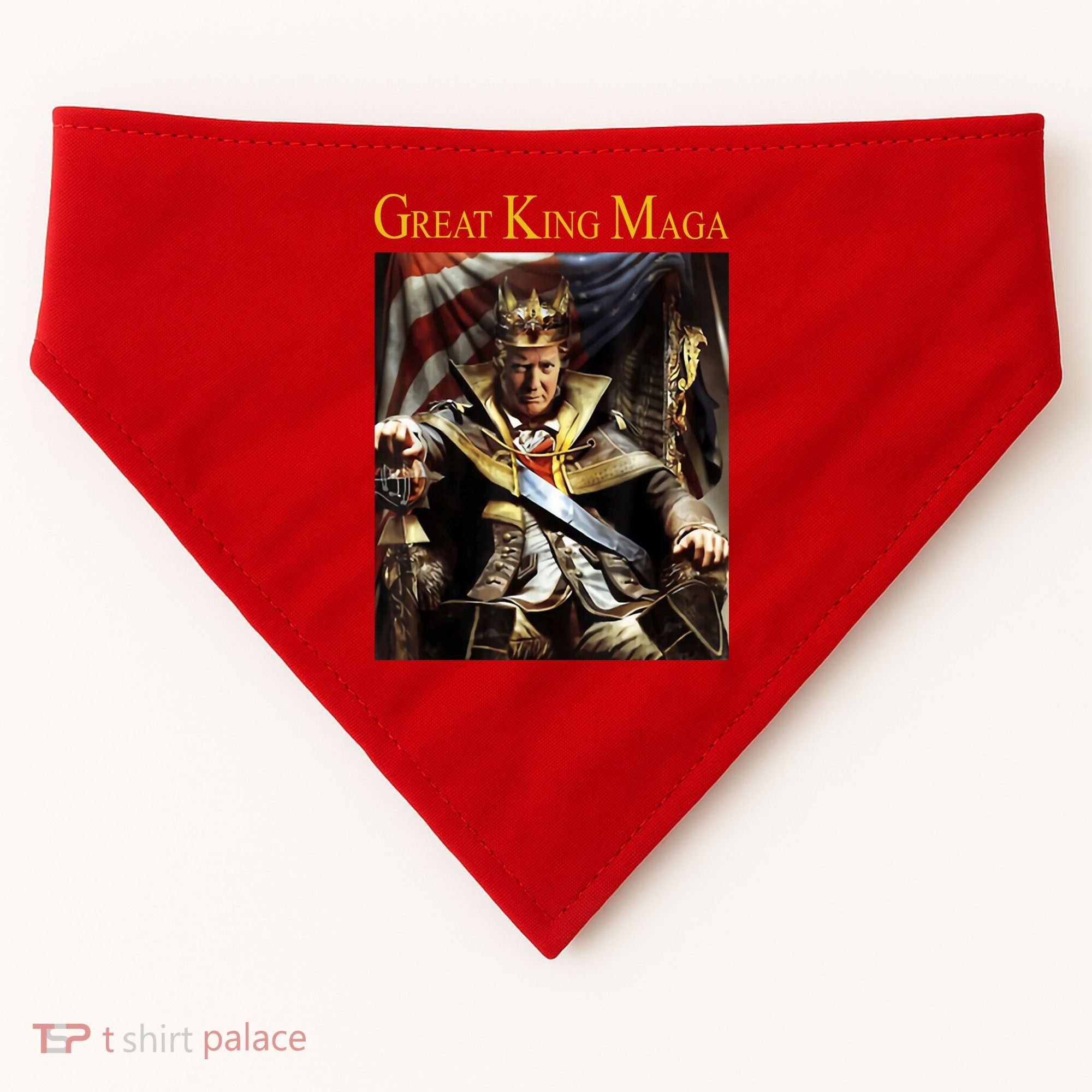 Great King Maga Donald Trump Throne USA-Made Doggie Bandana