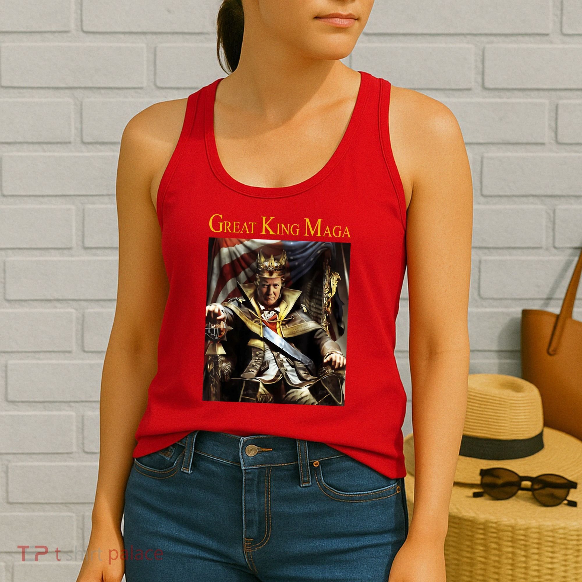 Great King Maga Donald Trump Throne Women's Tank Top