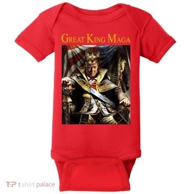 Great King Maga Donald Trump Throne Baby Bodysuit