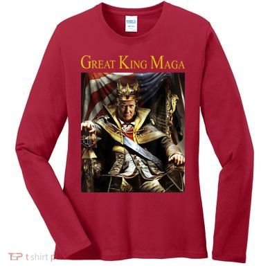 Great King Maga Donald Trump Throne Women's Long Sleeve Shirt