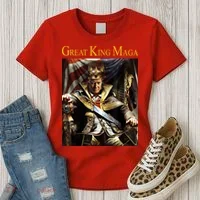 Great King Maga Donald Trump Throne Women's T-Shirt thumb 3