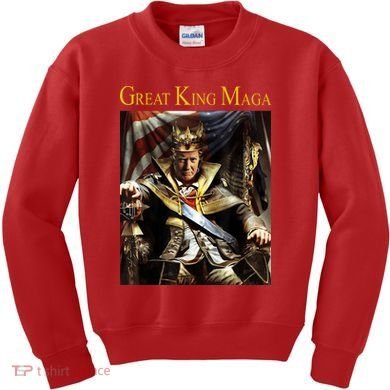 Great King Maga Donald Trump Throne Kids Sweatshirt