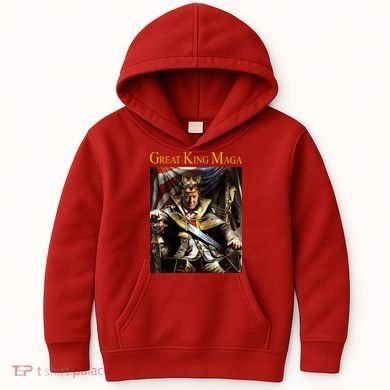 Great King Maga Donald Trump Throne Kids Hoodie