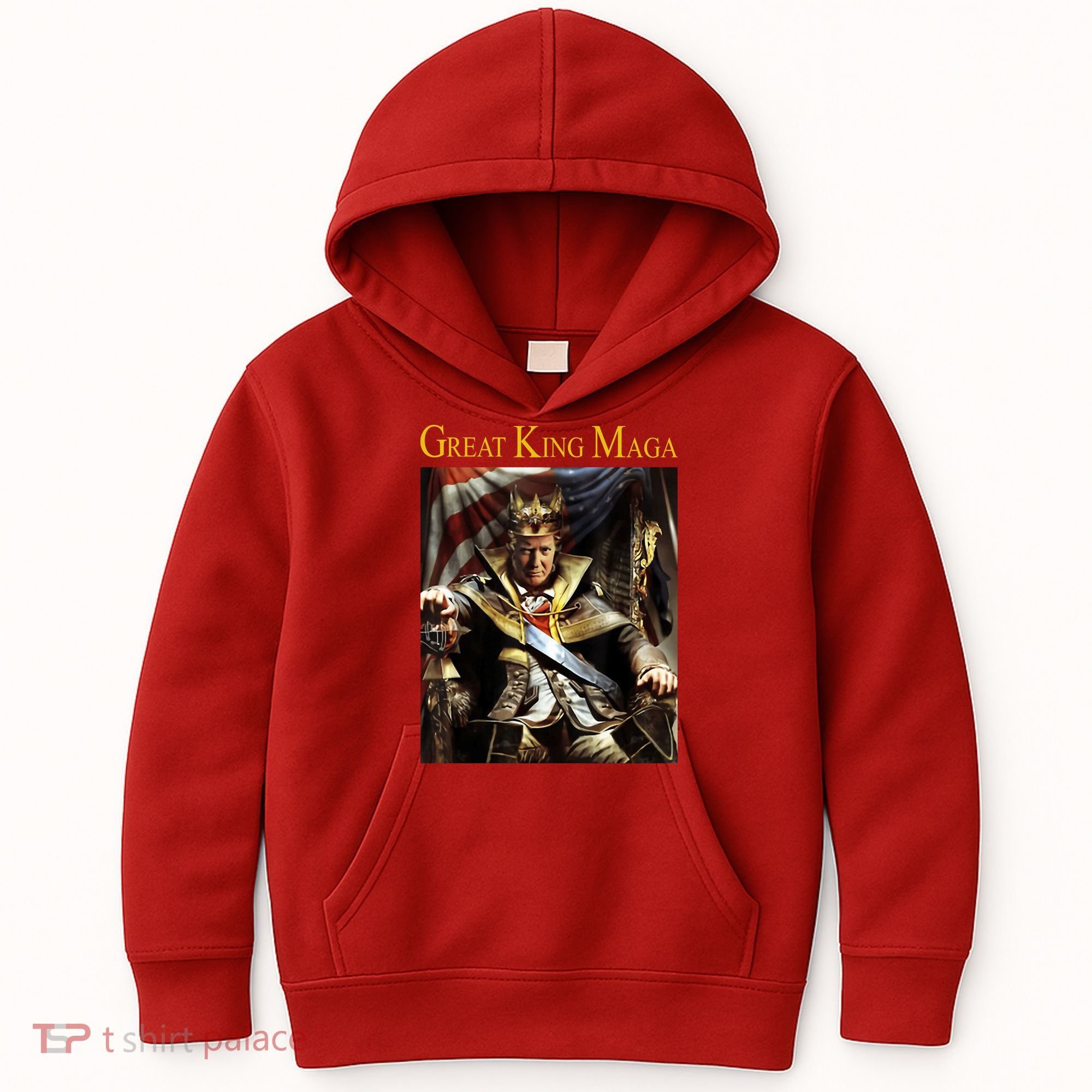 Great King Maga Donald Trump Throne Kids Hoodie