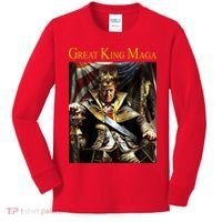 Great King Maga Donald Trump Throne Kids Long Sleeve Shirt thumb 0