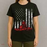 Go Kart Racing Go Karting USA American Flag Race Driving T-Shirt thumb 4