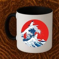 Great Kanagawa Wave Of Cats Coffee Mug thumb 2