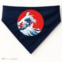 Great Kanagawa Wave Of Cats USA-Made Doggie Bandana thumb 0