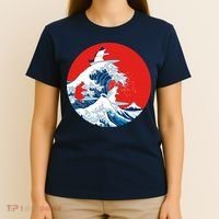 Great Kanagawa Wave Of Cats T-Shirt thumb 4