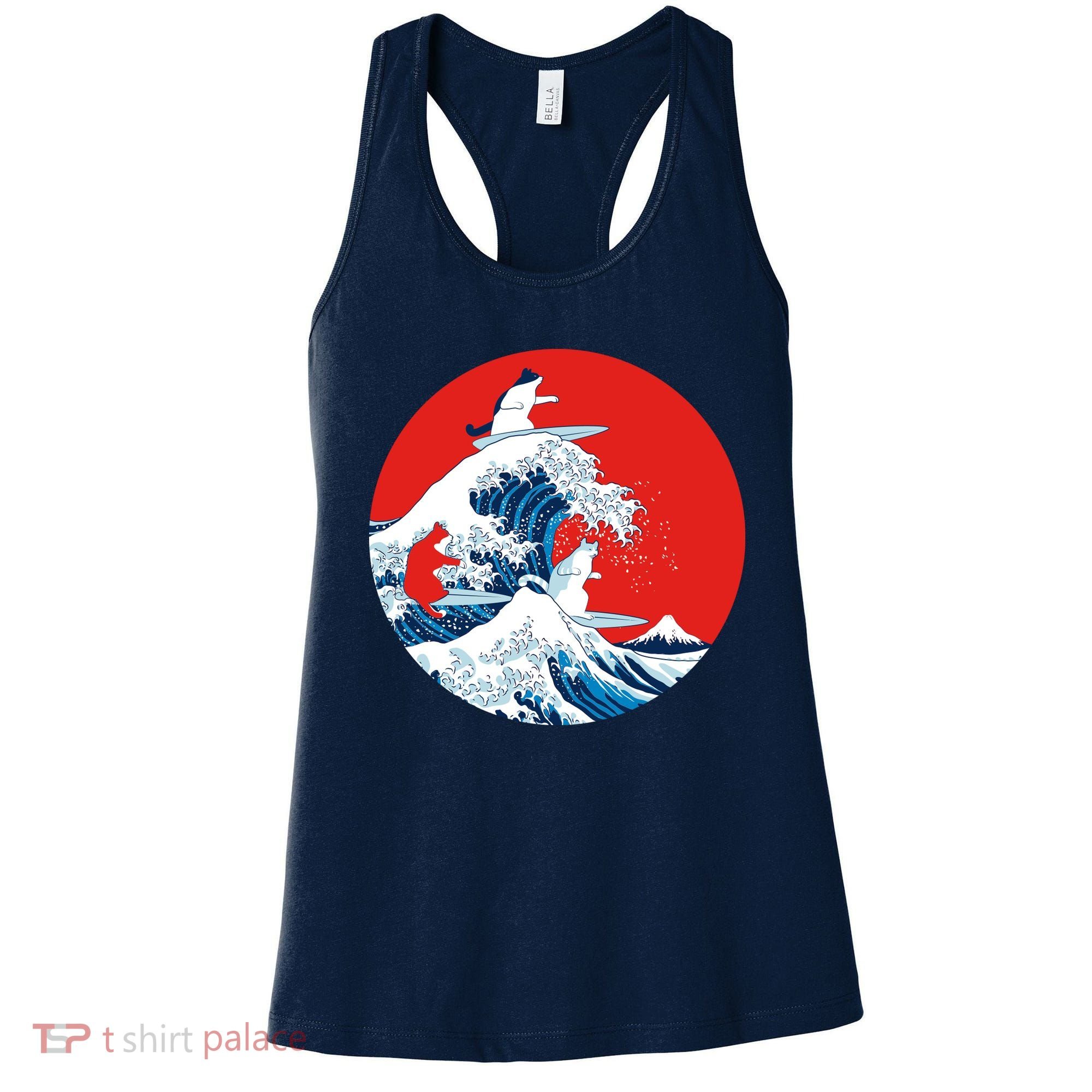Great Kanagawa Wave Of Cats Women's Tank Top