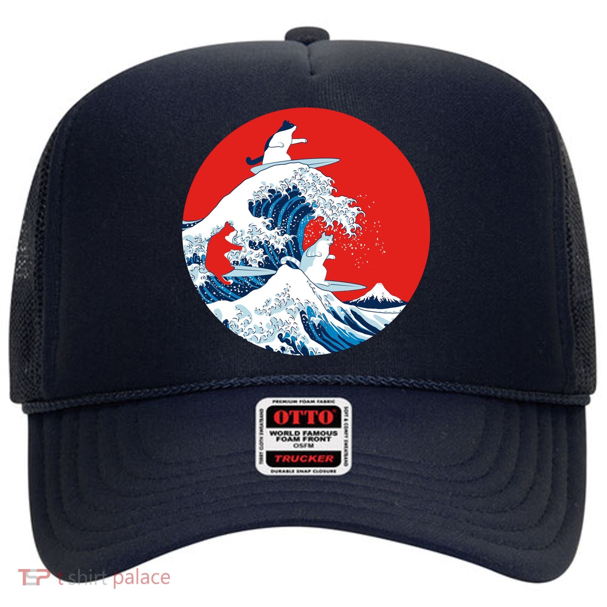 Great Kanagawa Wave Of Cats Hat