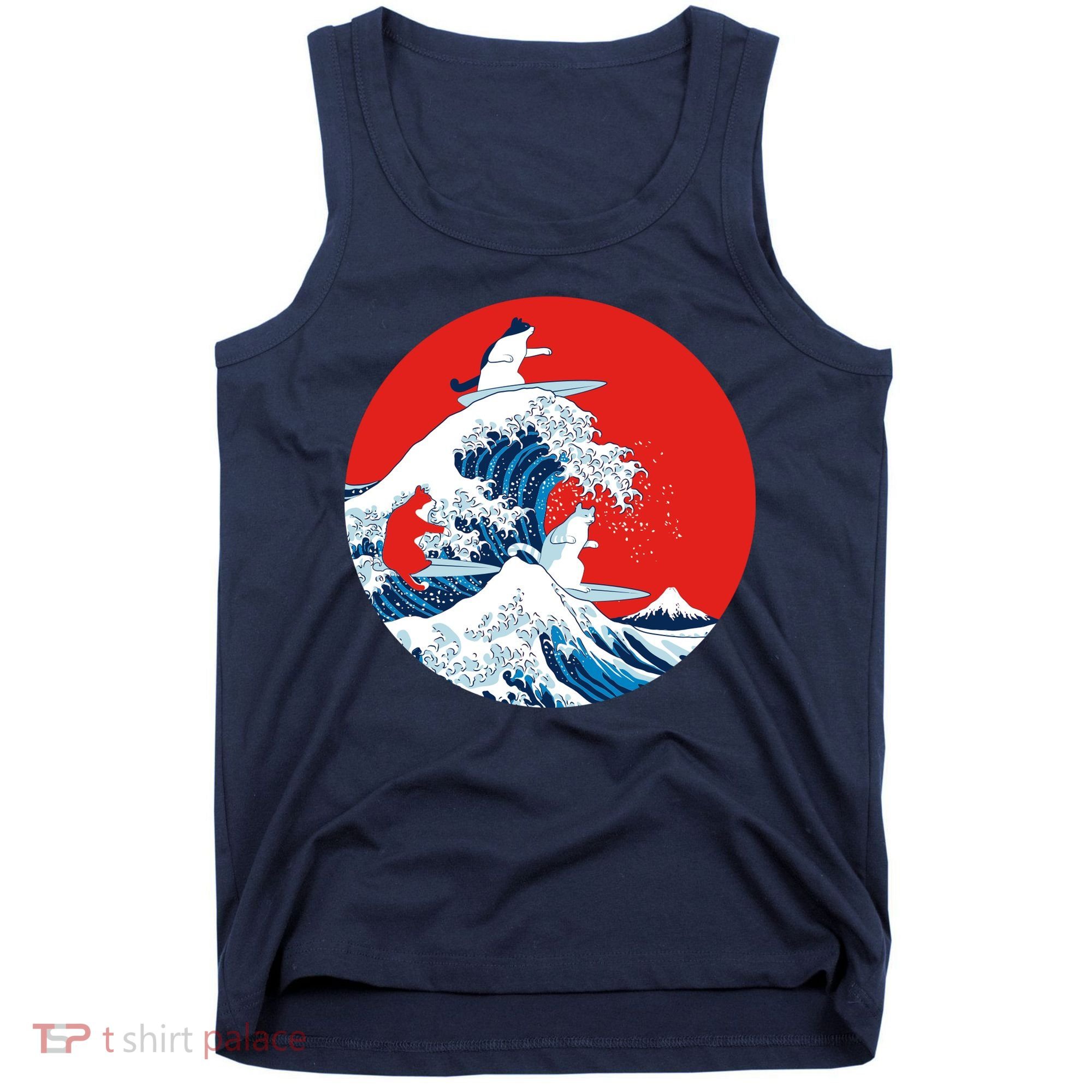 Great Kanagawa Wave Of Cats Tank Top
